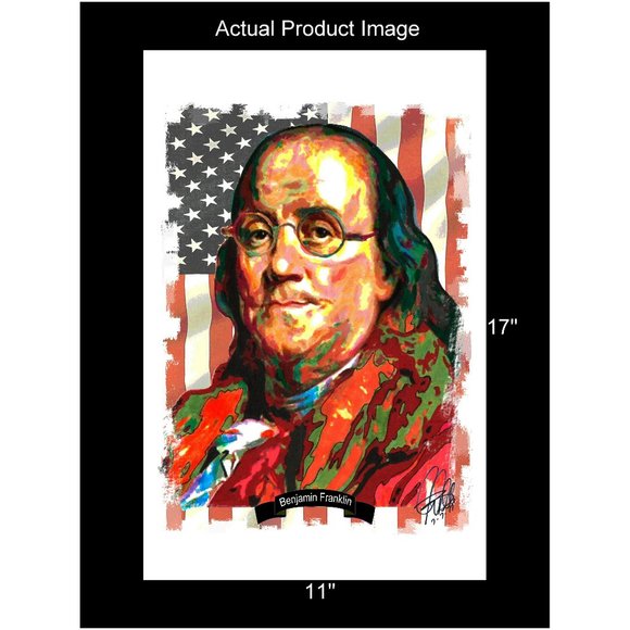 Benjamin Franklin Founding Fathers United States Poster Print Wall Art 11x17 - Picture 2 of 5